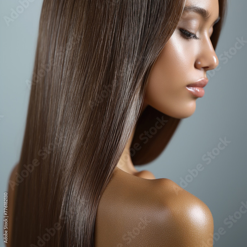 Haircare, Hair Ad, portrait of a woman with long hair