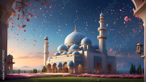 A Stunning Mosque Scene for the Eid Festival