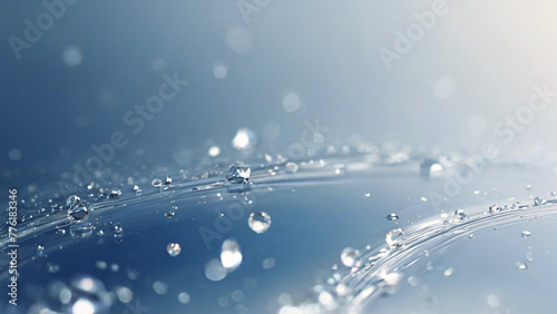 Abstract diamonds, water drops and bokeh background, clear water mist.