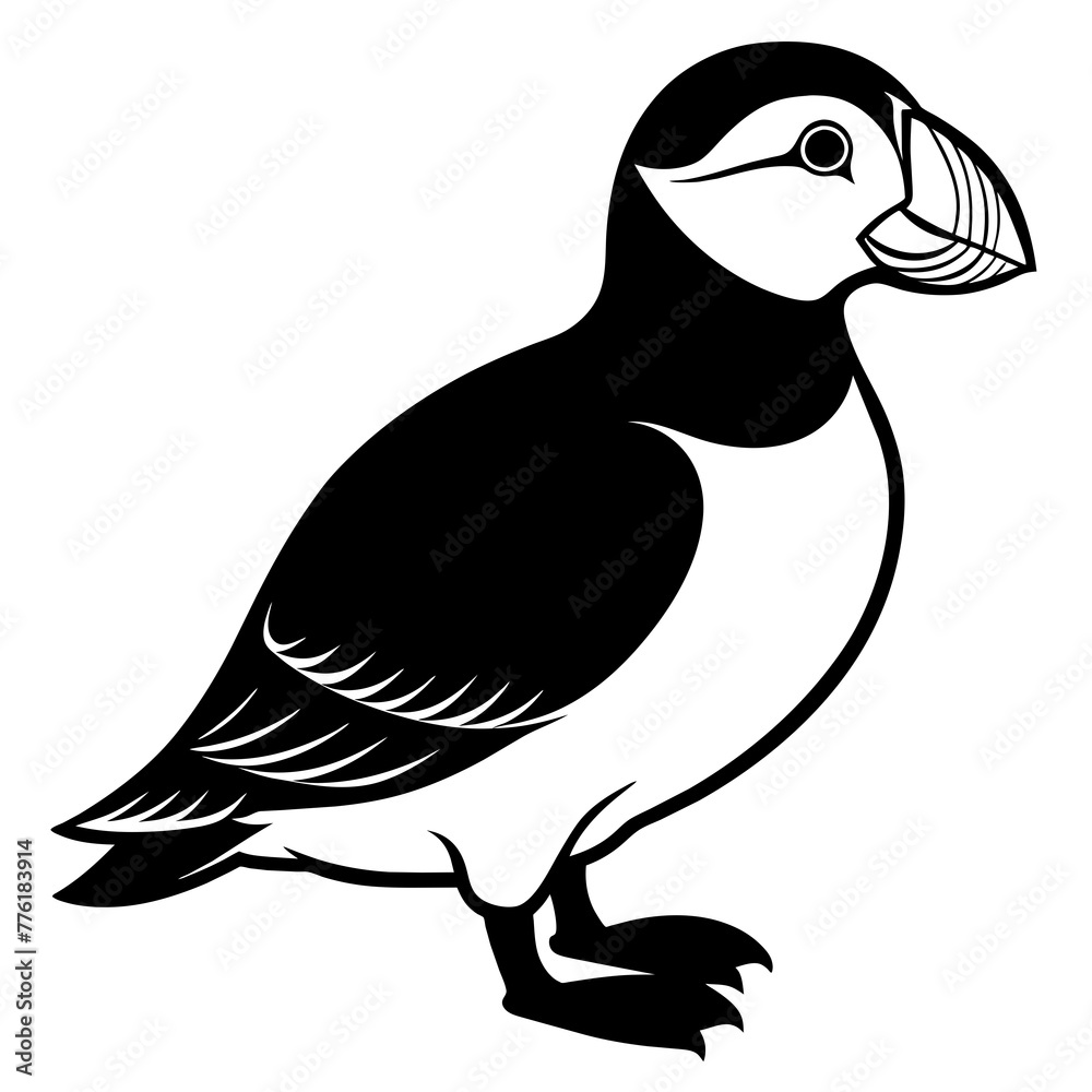 Fototapeta premium puffin silhouette vector illustration svg file