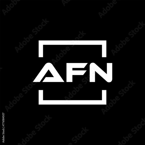 Initial letter AFN logo design. AFN logo design inside square. photo