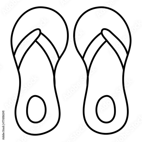 A beautiful design icon of flip flops

