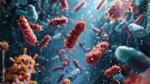 Bacteria resisting antibiotics shown as a fortified city under siege yet standing strong