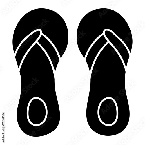 A beautiful design icon of flip flops

