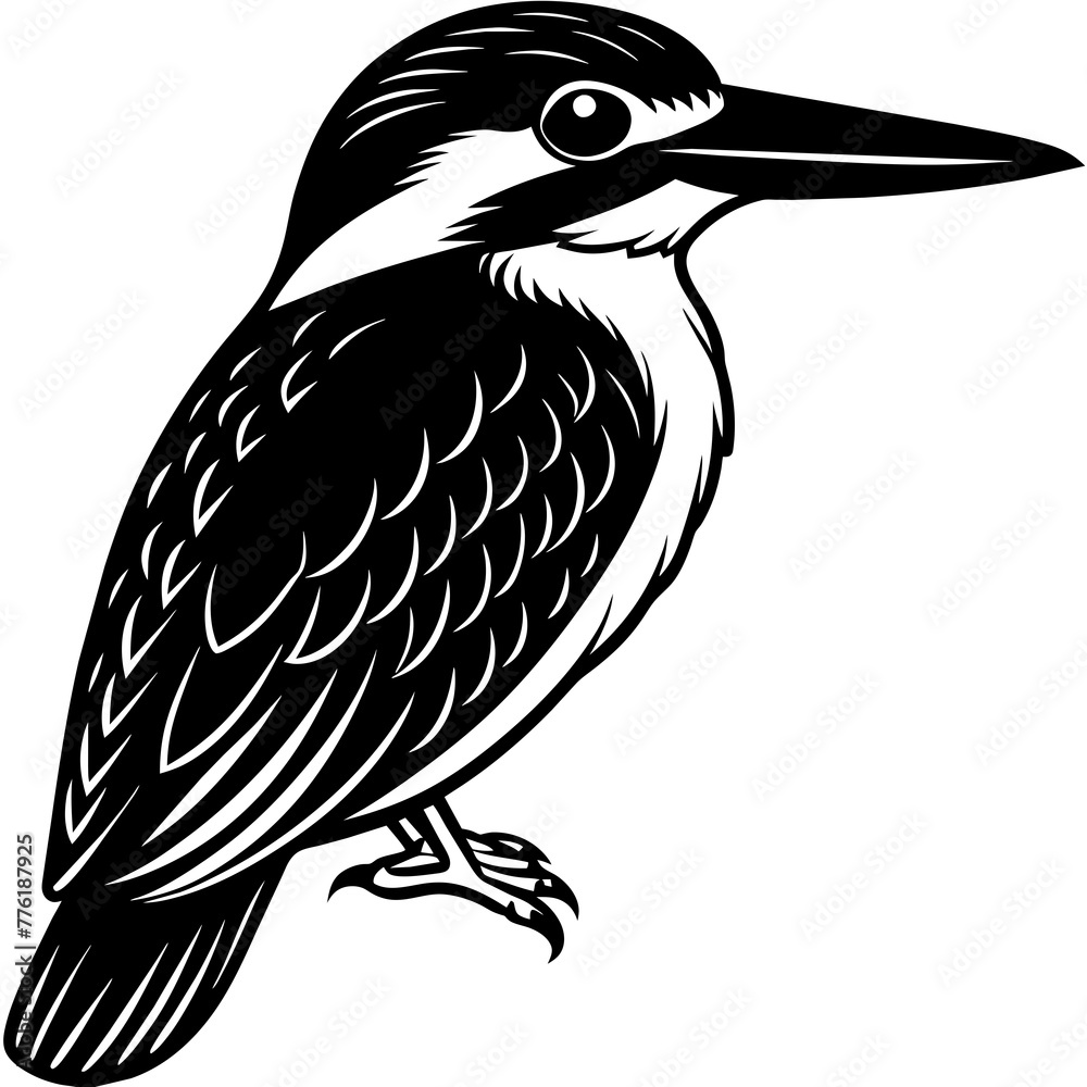 Obraz premium kingfisher silhouette vector illustration svg file