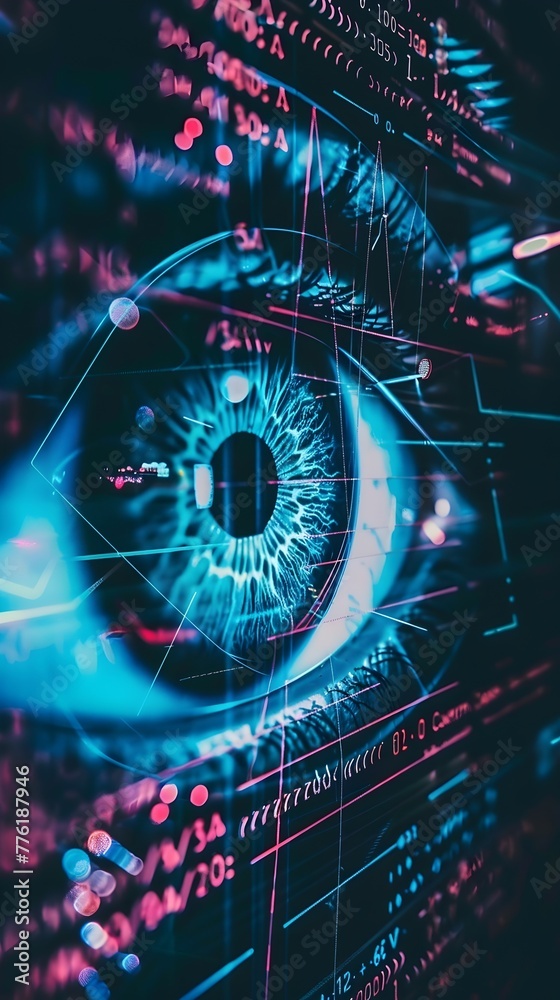binary code with eye Digital Perception Vision