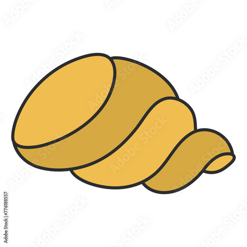 A colored design icon of seashell

