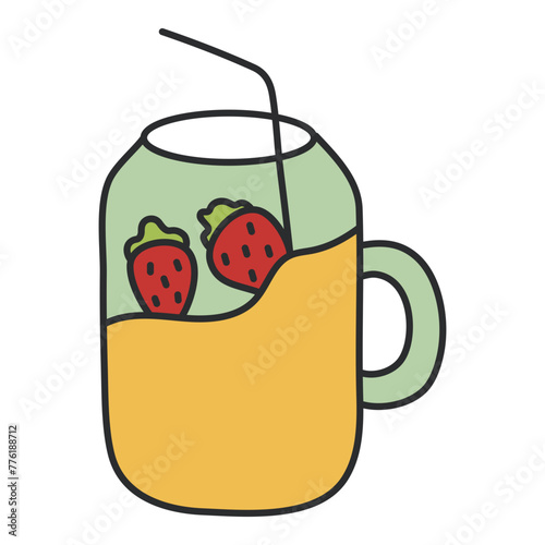 Modern design icon of strawberry juice


