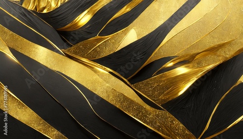 Sleek Black and Gold Digital Artwork