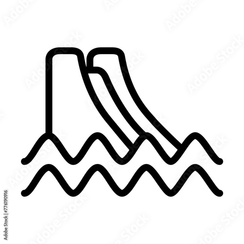 Water Slide Vector Line Icon Design