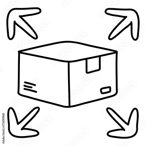 Editable design icon of parcel directions

