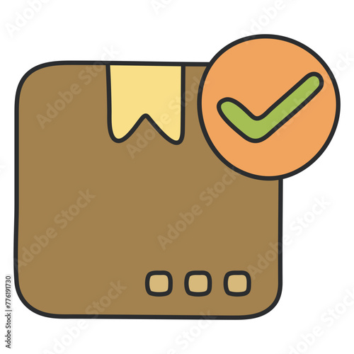 Trendy design icon of verified parcel  

