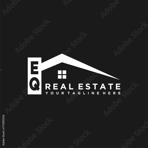 EQ Initials Vektor Stok Real Estate Logo Design