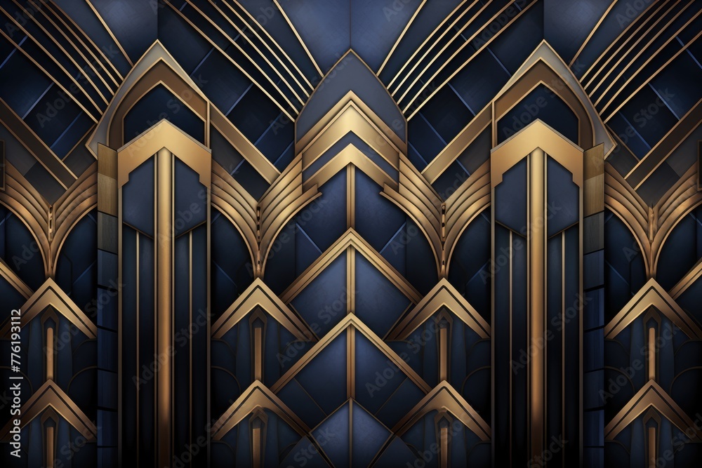 Geometric pattern background, An art deco style geometric pattern in metallic hues, AI generated Geometric pattern background, An art deco style geometric pattern in metallic hues, AI generated