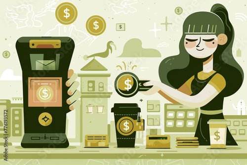Cashless society, illustrat...