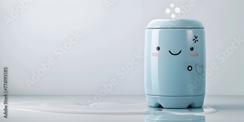 Friendly Water Heater Character Radiating Warmth on Minimalist White Background
