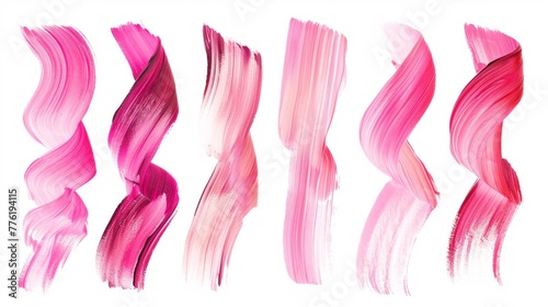 Pink brush stroke vecor illustration over white background photo