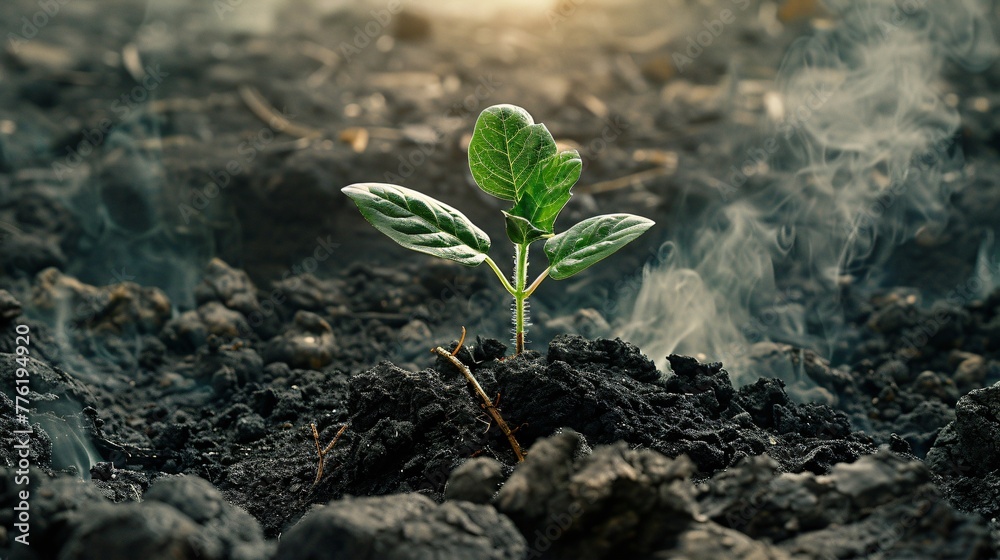 Forest rebirth seedlings emerge from ash a message of hope and renewal in the fight against warming Forest rebirth seedlings emerge from ash a message of hope and renewal in the fight against warming