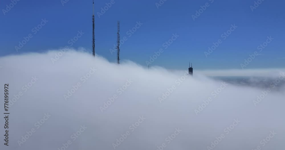 Aerial video of downtown Chicago city skyscrapers moving upwards. Illinois, USA. 2024 Aerial video of downtown Chicago city skyscrapers moving upwards. Illinois, USA. 2024