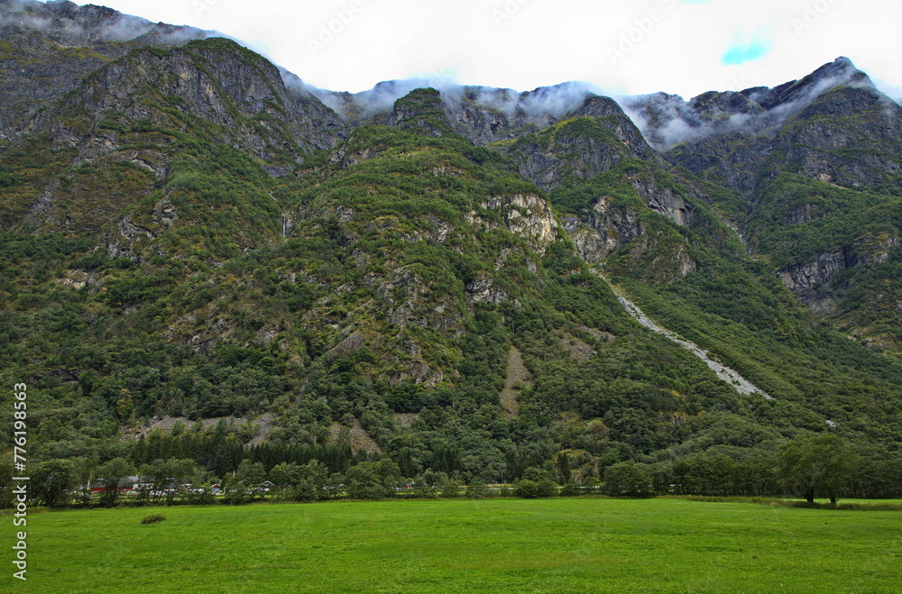 Mountains at Gudvangen in Norway, Europe
