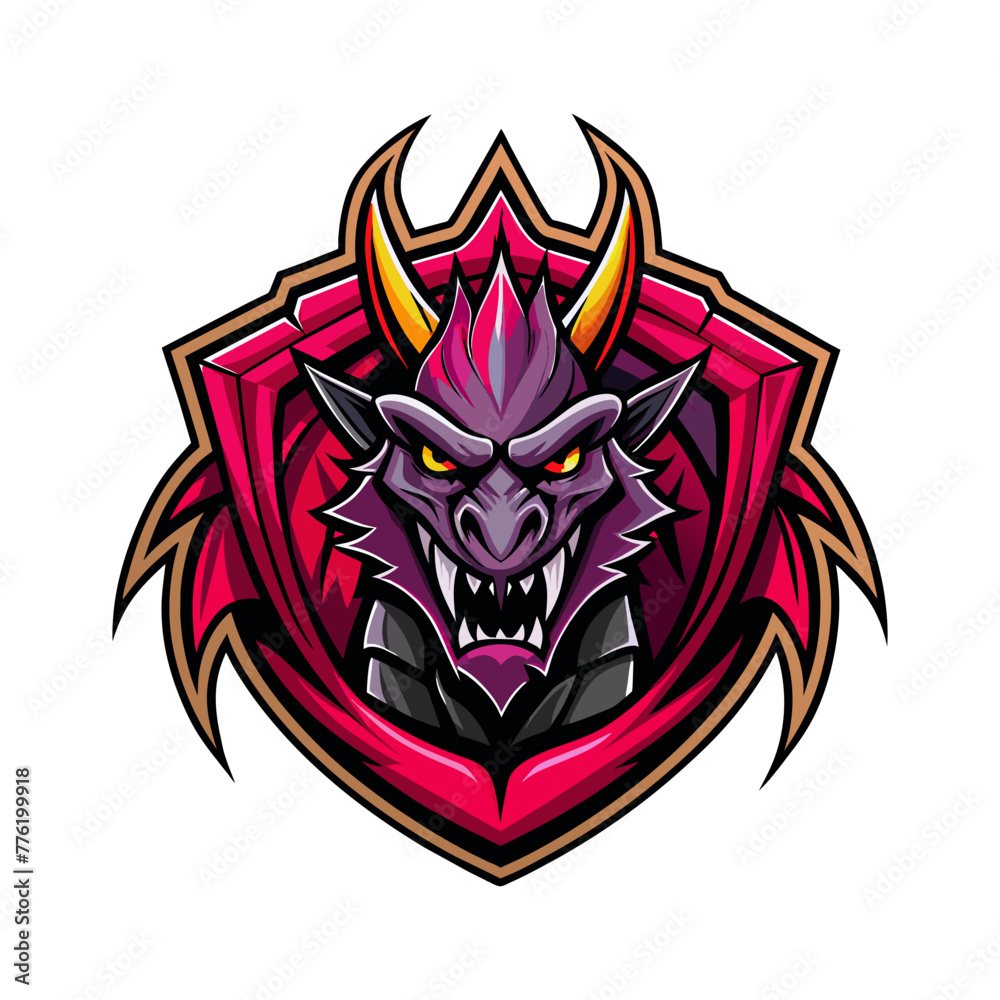 Minimalist Dragon gaming mascot logo icon element vector graphic sign symbol clipart vector illustration