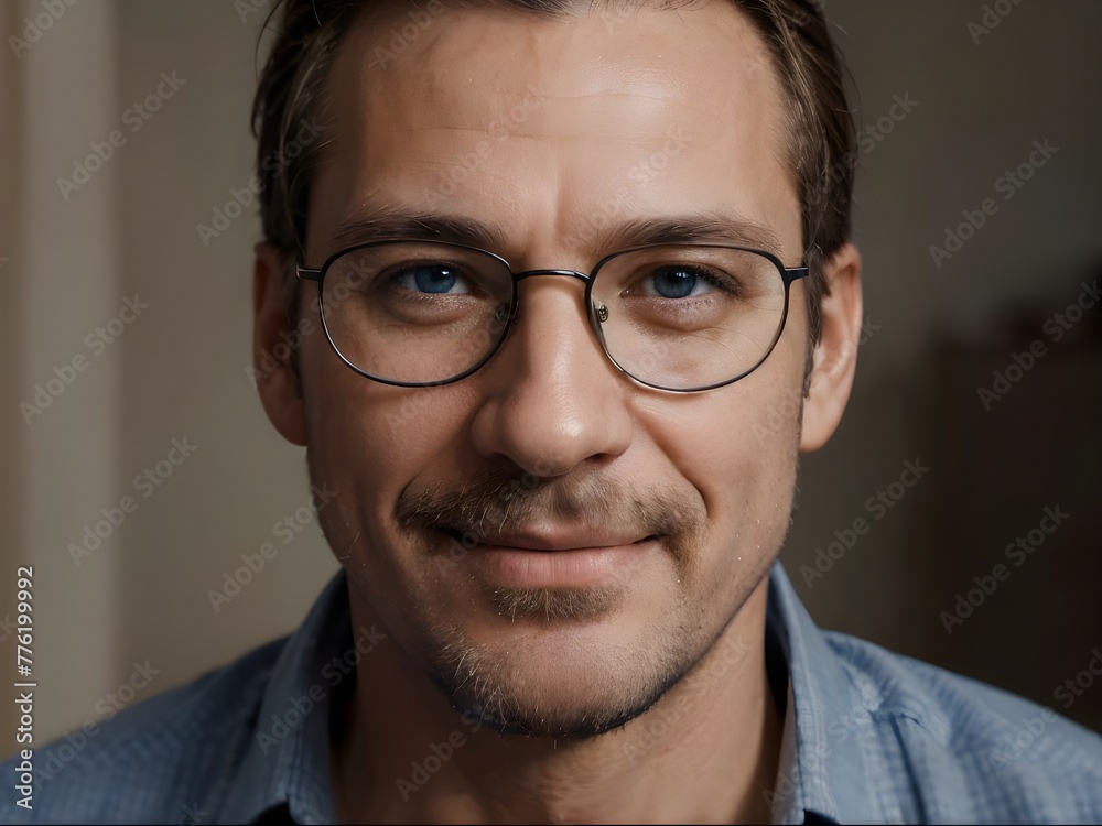 portrait of man wear glasses smiling face in studio portrait of man wear glasses smiling face in studio