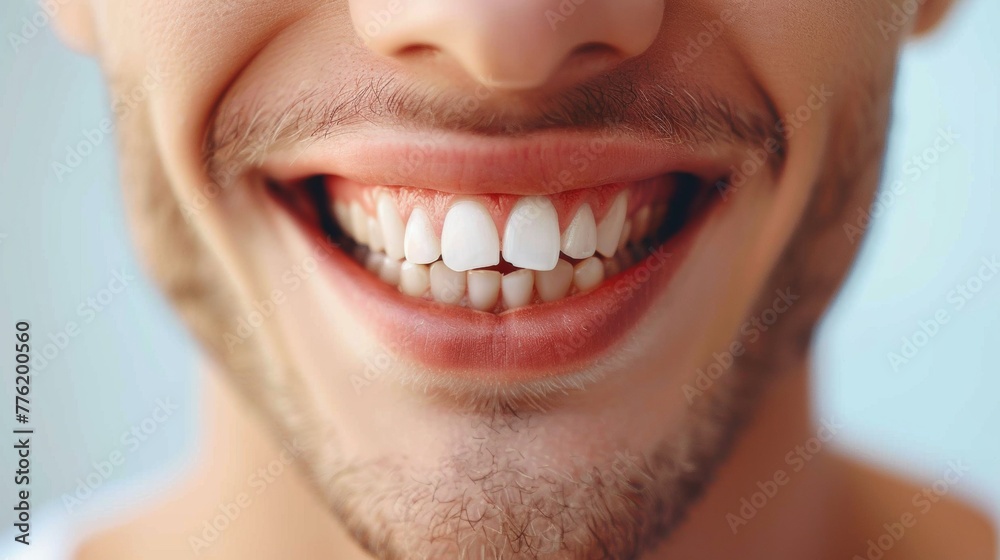 Fototapeta premium Beautiful smile with white healthy teeth.