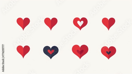 Collection of artistic vector illustration of heart