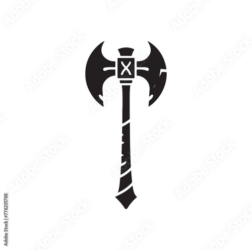 fantasy weapon axe vector illustration. viking tools