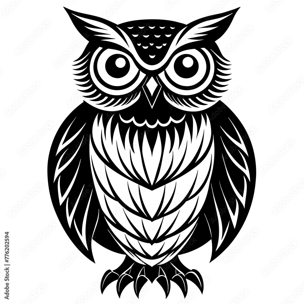 Fototapeta premium owl silhouette vector illustration svg file