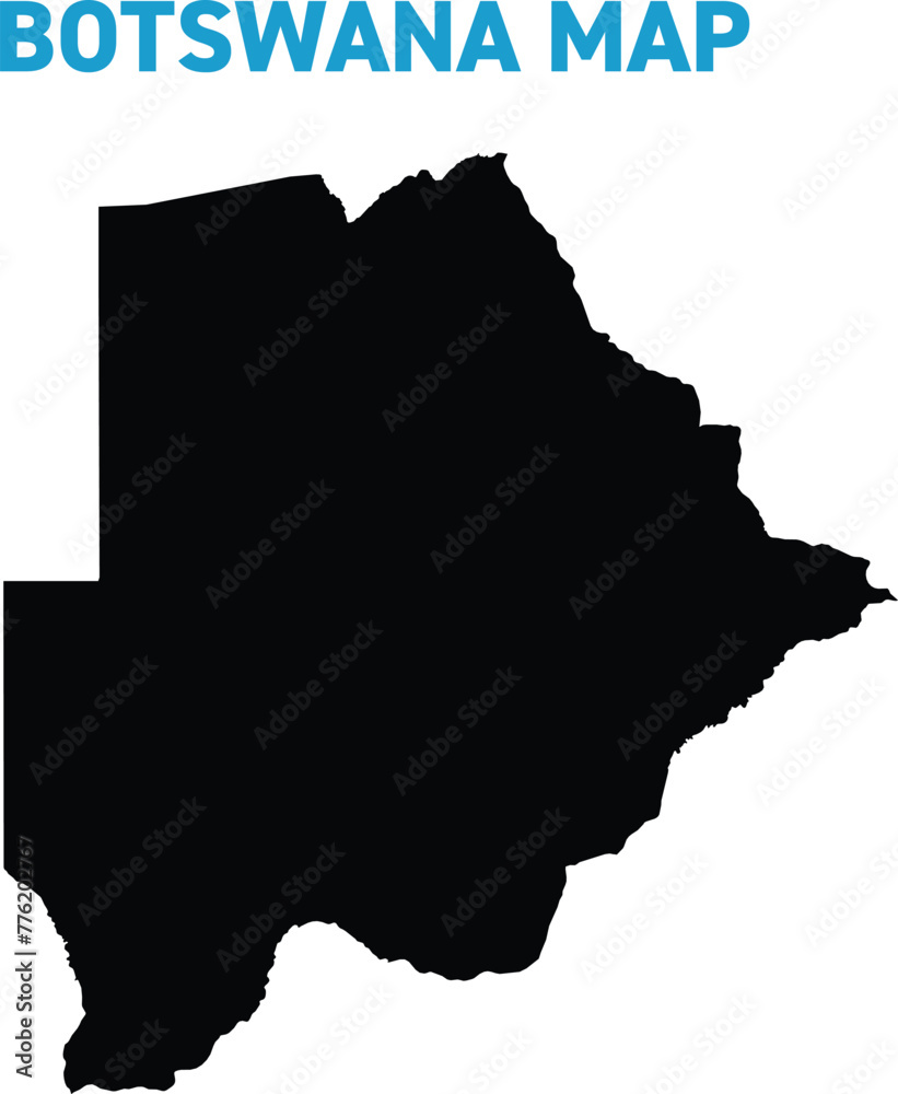 High detailed map of Botswana. Outline map of Botswana. Africa