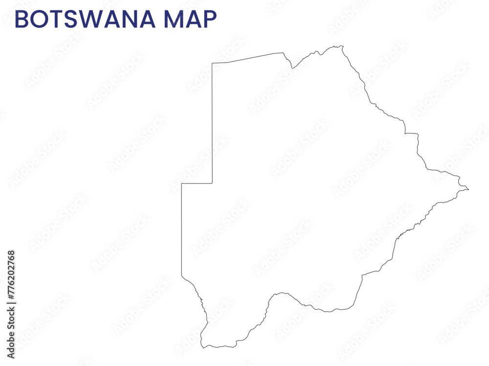 High detailed map of Botswana. Outline map of Botswana. Africa