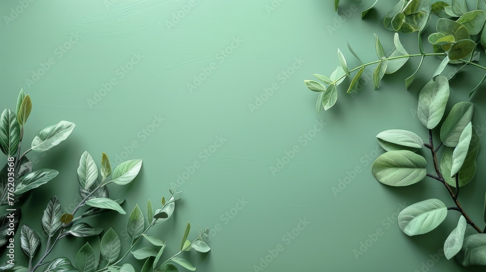 sage green and silver, leaves, plants spring, copy space sage green and silver, leaves, plants spring, copy space