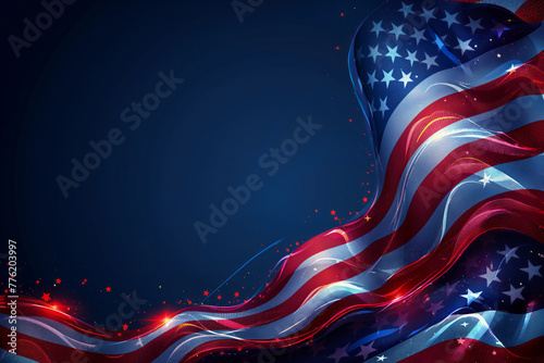 USA flag background design for independence, veterans, labor, memorial day, army birthday. Generative AI photo