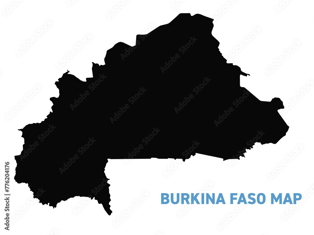 High detailed map of Burkina Faso. Outline map of Burkina Faso. Africa