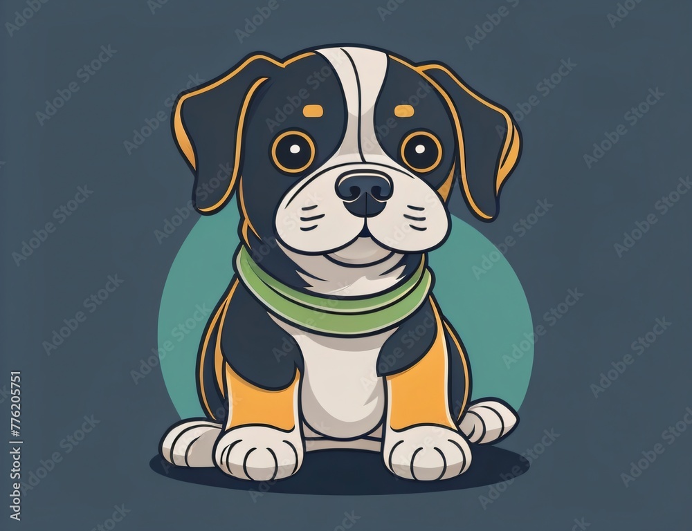 Fototapeta premium Cute puppy dog vector art illustration