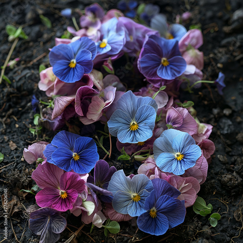 Buchstabe „S“ besteht aus Blumenboden photo