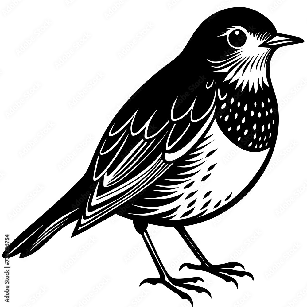 Obraz premium robin silhouette vector illustration svg file 