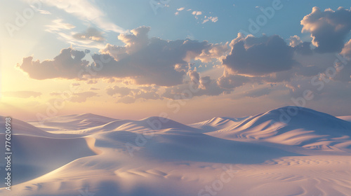 sunrise sunset over the mountain dunes in the desert photo