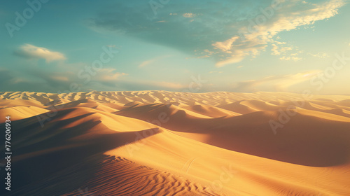 sunrise sunset over the mountain dunes in the desert © admilustrador