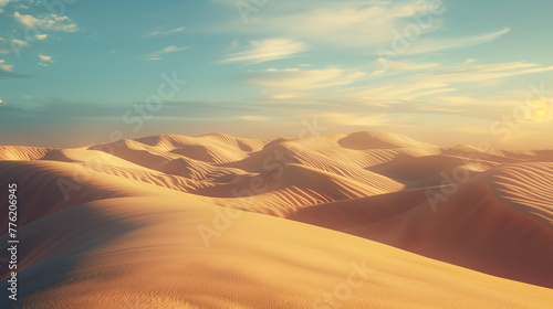 sunrise sunset over the mountain dunes in the desert © admilustrador