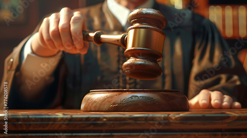 Wallpaper Mural Justice Served: Framing Judge's Gavel Strike [created with generative AI technology] Torontodigital.ca