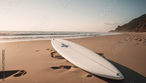 Showcase your brand on our surfboard mockup against a backdrop of endless beach bliss