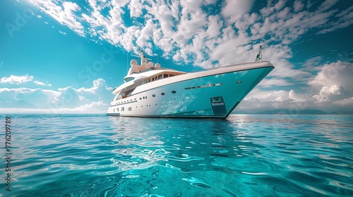 Luxury Yachting and Sea Views. Portray the elegance and luxury of a summer cruise.
