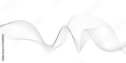 Abstract wave line background. Modern flowing wave curving lines on white background.