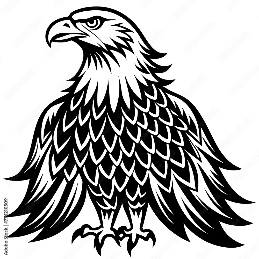 Fototapeta premium eagle silhouette vector illustration svg file 