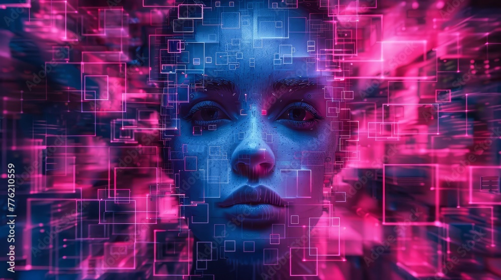 AI technology delves into the intricate world of multiple identities, showcasing the layers and diversity of digital selves AI technology delves into the intricate world of multiple identities, showcasing the layers and diversity of digital selves