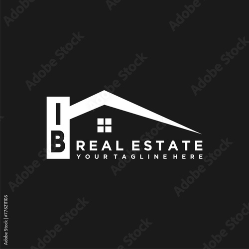 IB Initials Vektor Stok Real Estate Logo Design