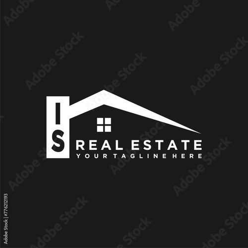 IS Initials Vektor Stok Real Estate Logo Design