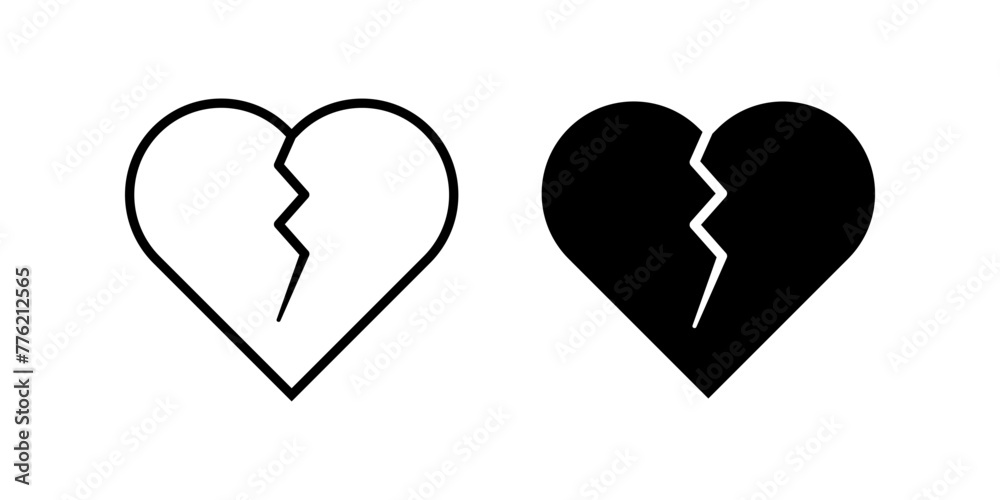 Broken Heart icon. broken heart sign. for mobile concept and web design. vector illustration Broken Heart icon. broken heart sign. for mobile concept and web design. vector illustration